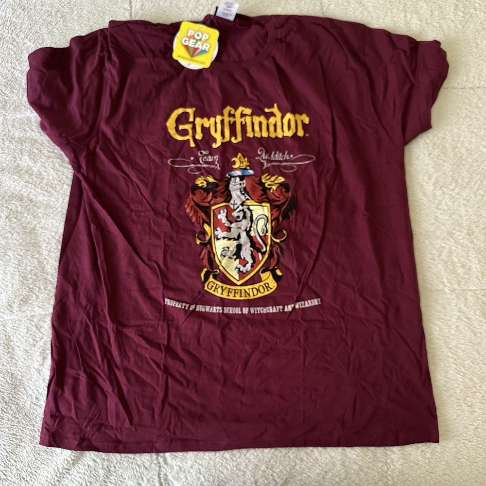 Harry Potter Gryffindor Maroon Crest‎ T-Shirt XXL Team Quidditch